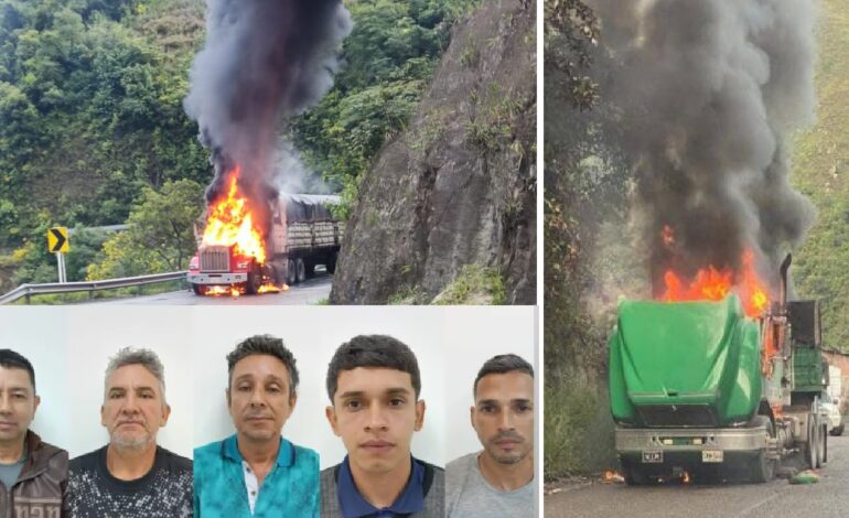  #Atención| Un Santandereano entre el grupo de extorsionistas que quemaba camiones en Norte de Santander